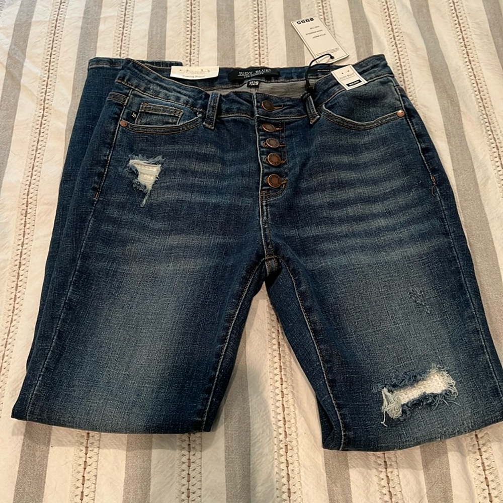 Distressed waffle patch Judy Blue Skinny - 7/28 - NWT
